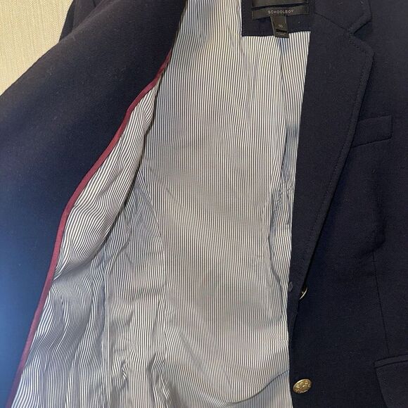 J.Crew Blazer Womens Size 00 Mercantile schoolboy Navy Blue jacket Wool Blend - Picture 8 of 12